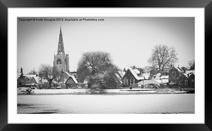 Godmanchester in the snow Framed Mounted Print by Keith Douglas