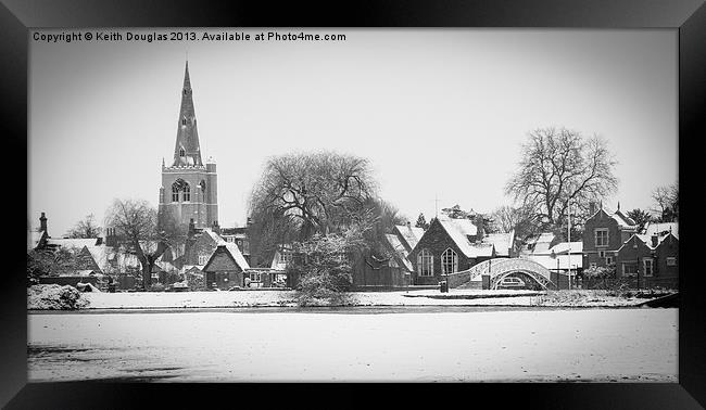 Godmanchester in the snow Framed Print by Keith Douglas