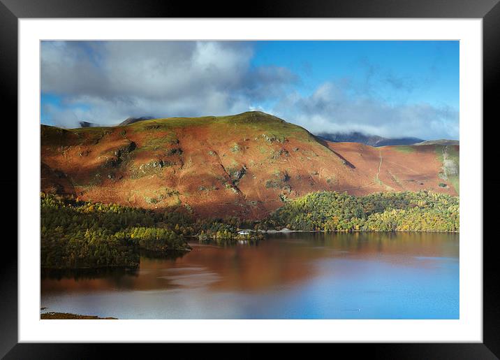 View over Derwent Water to Cat Bells. Framed Mounted Print by Liam Grant