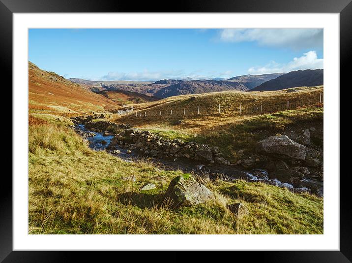 Views of Honister Pass and Hause Gill above Seatol Framed Mounted Print by Liam Grant