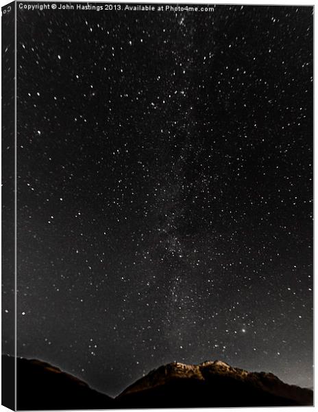 The Milky Way over Argyll Canvas Print by John Hastings