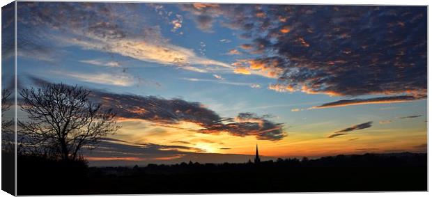 Sunset over Snettisham Canvas Print by Gary Pearson