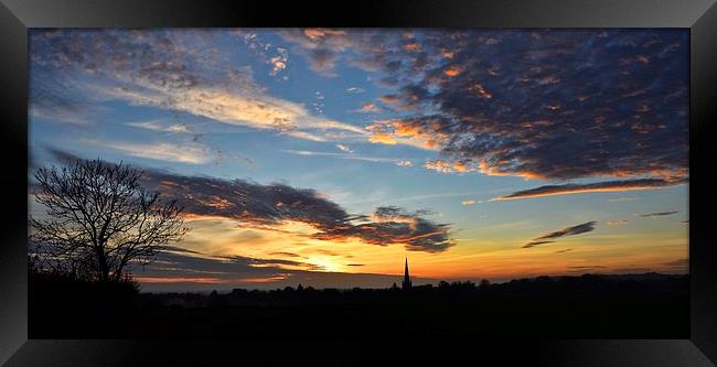 Sunset over Snettisham Framed Print by Gary Pearson