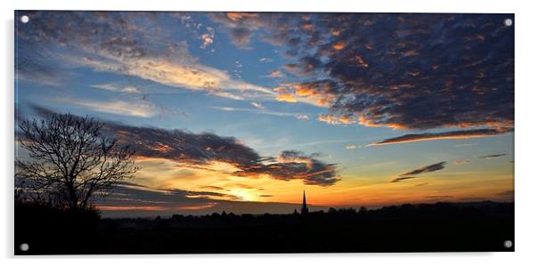 Sunset over Snettisham Acrylic by Gary Pearson