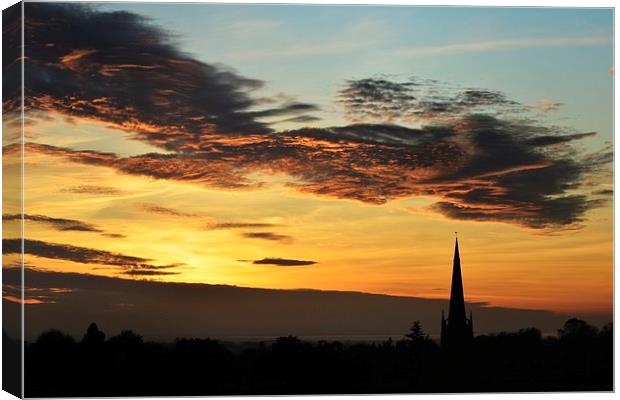 Sunset over St Mary church Canvas Print by Gary Pearson