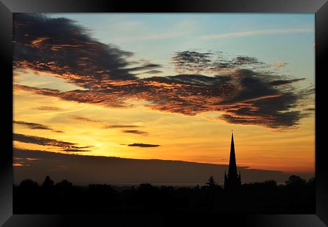 Sunset over St Mary church Framed Print by Gary Pearson