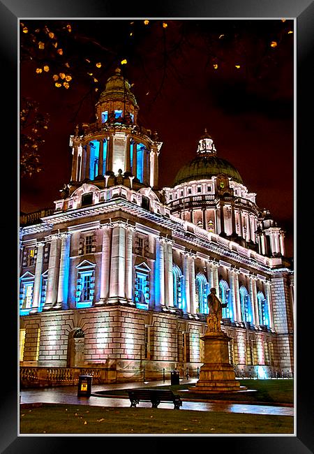 Blue Belfast City Hall Framed Print by Peter Lennon
