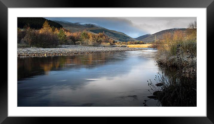 Long Exposure of Shee Water, Spittal of Glenshee Framed Mounted Print by Michael Moverley