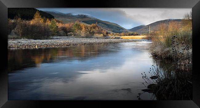 Long Exposure of Shee Water, Spittal of Glenshee Framed Print by Michael Moverley