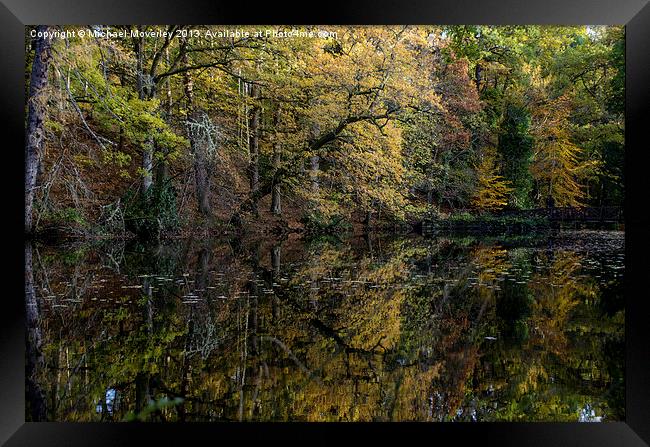 Autumn reflections at Crathes Castle, Banchory Sco Framed Print by Michael Moverley