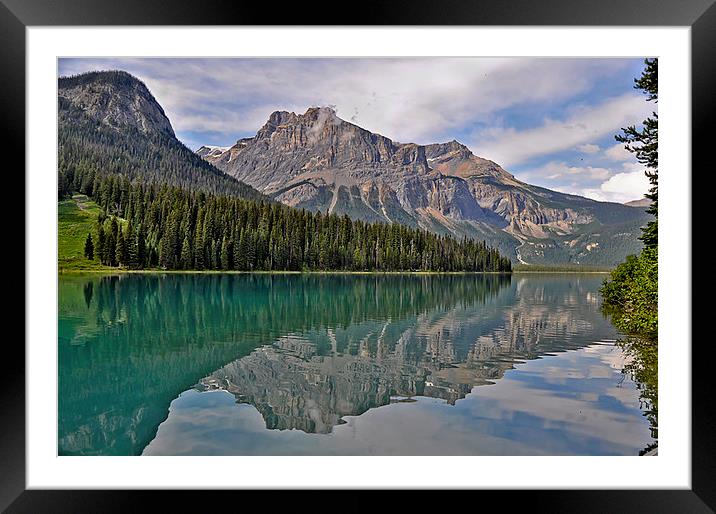Emerald Lake, British Columbia Framed Mounted Print by Peter Lennon