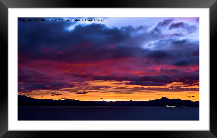 Bariloche Sunrise Framed Mounted Print by Matthew Davis
