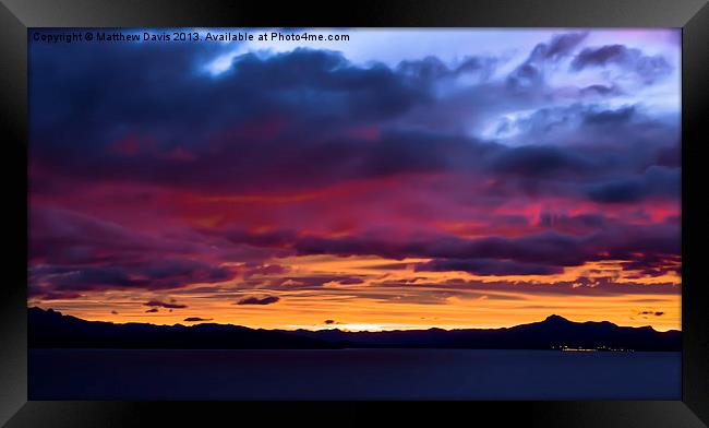 Bariloche Sunrise Framed Print by Matthew Davis