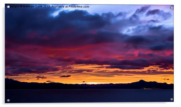 Bariloche Sunrise Acrylic by Matthew Davis