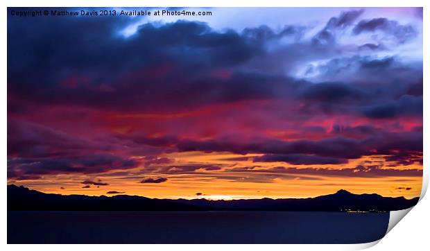 Bariloche Sunrise Print by Matthew Davis