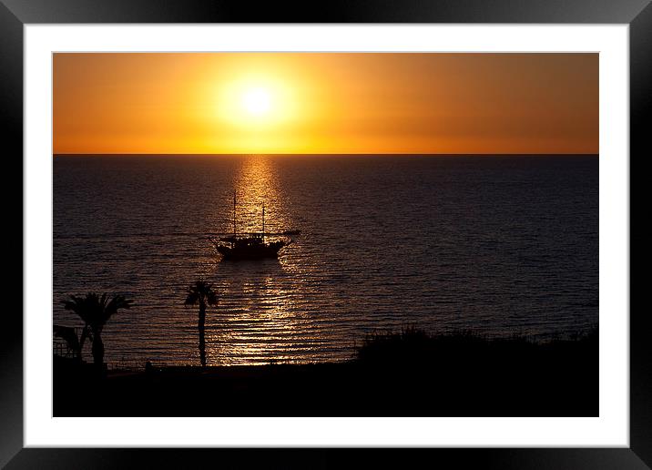 Sunset silhouette Framed Mounted Print by Carl Shellis