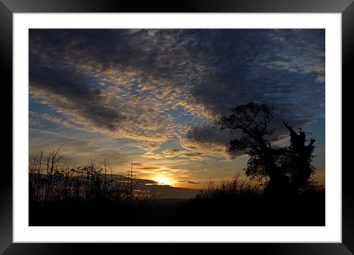 Sunset over rural Norfolk Framed Mounted Print by Gary Pearson