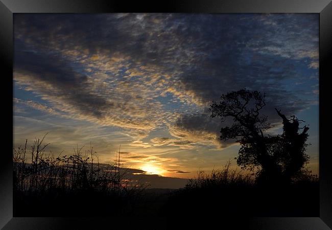 Sunset over rural Norfolk Framed Print by Gary Pearson