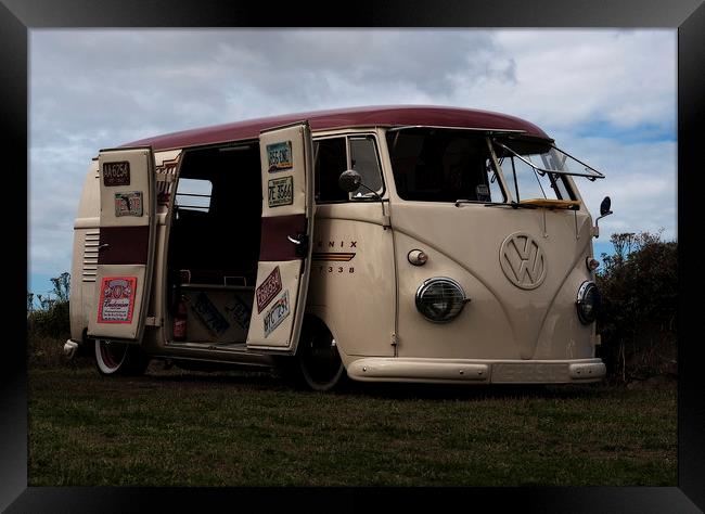 Volkswagen campervan Framed Print by Carl Shellis