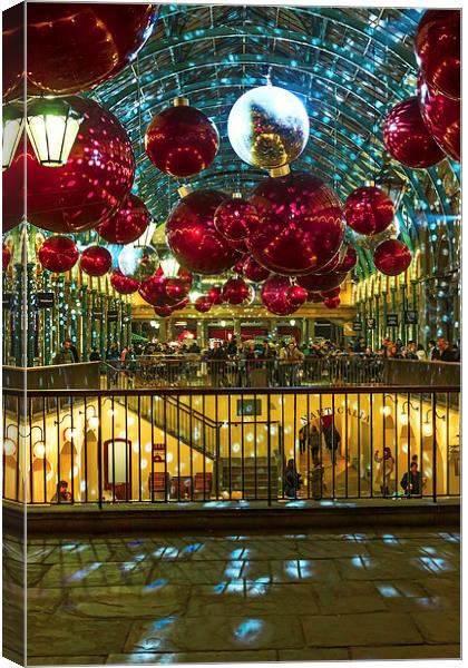 London Covent Garden - Christmas Lights & Decorati Canvas Print by John Ly