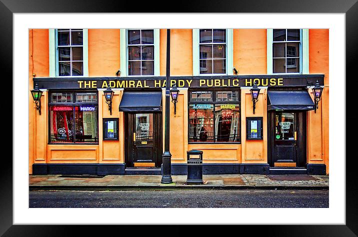 The Admiral Hardy Public House in London Greenwich Framed Mounted Print by John Ly
