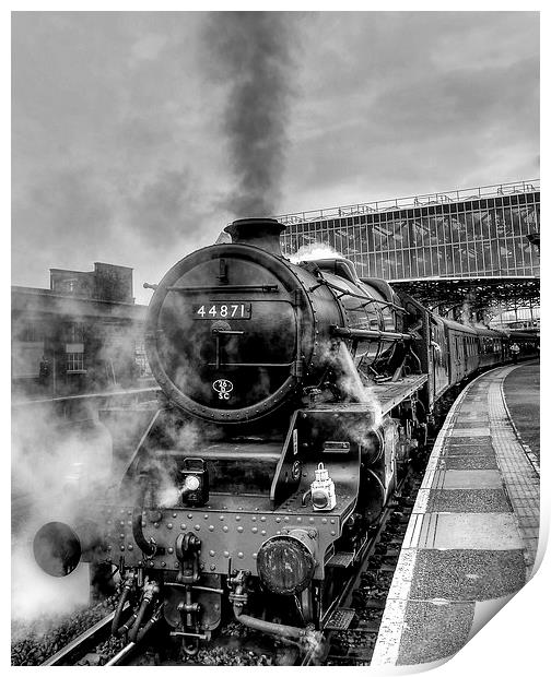 Black Five 44871 Steam Train Print by Jennie Franklin