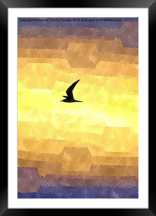Abstract Seagull Flight Framed Mounted Print by Abstract  Fractal Fantasy