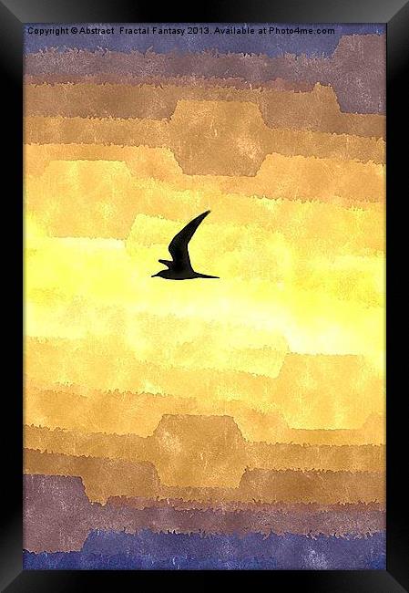 Abstract Seagull Flight Framed Print by Abstract  Fractal Fantasy