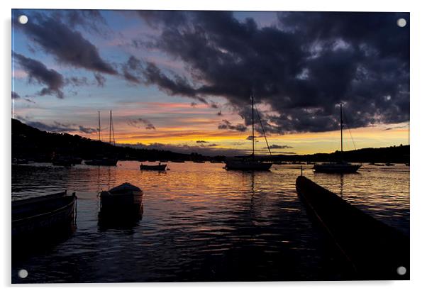 Sunset at Teignmouth Acrylic by Pete Hemington