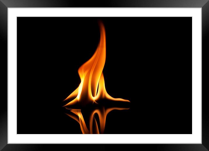 Flame 1 Framed Mounted Print by Louise Wagstaff