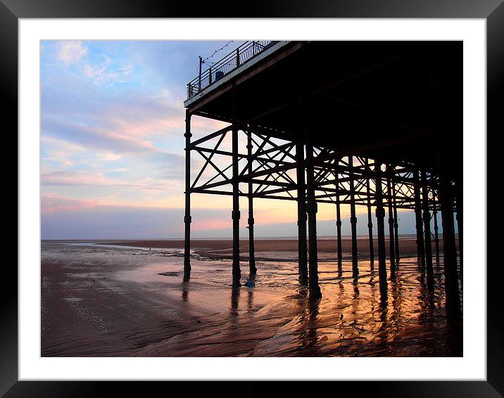 Pier at Sunset Framed Mounted Print by Sally Coleman