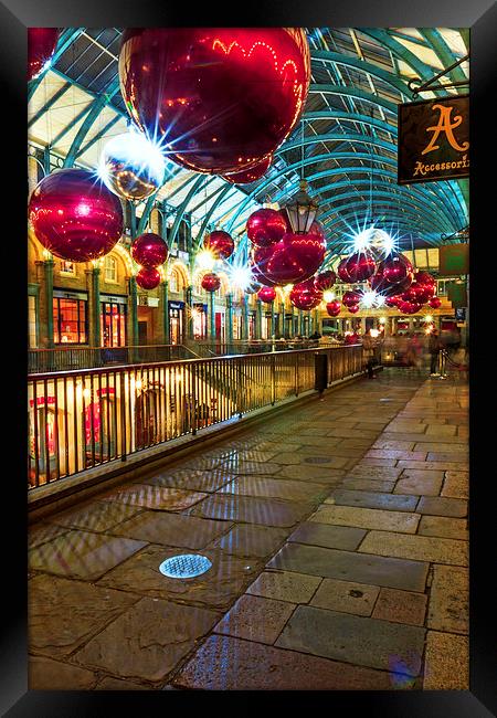 Christmas Lights & Decorations at Covent Garden Framed Print by John Ly