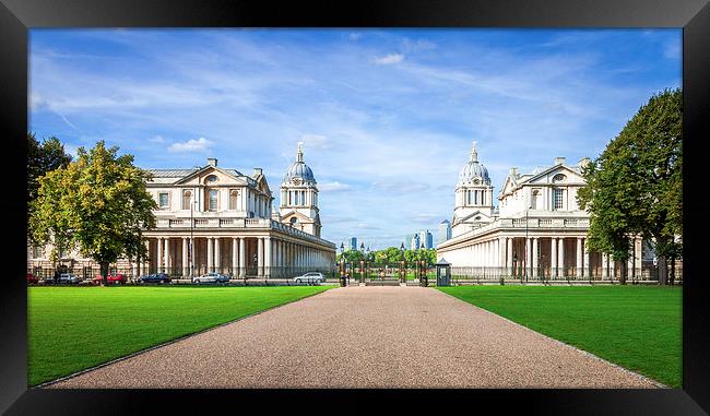 The Old Royal Naval College in Greenwich Park. Framed Print by John Ly
