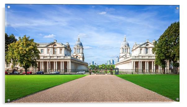 The Old Royal Naval College in Greenwich Park. Acrylic by John Ly