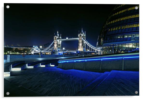 London Tower Bridge & London City Hall Acrylic by John Ly