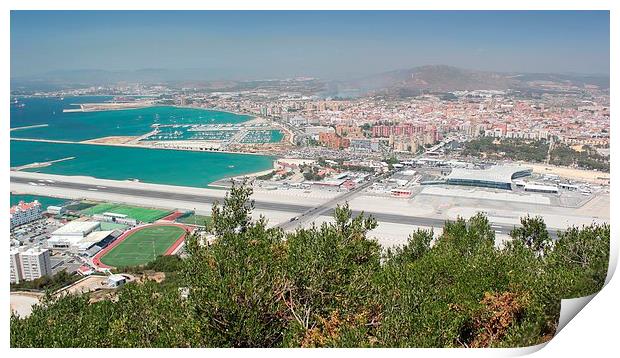 Gibraltar Airport Print by Claire Colston