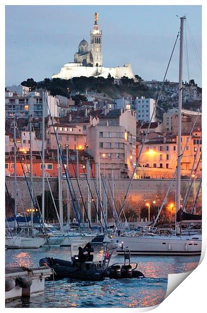 Marseilles at night Print by Claire Colston
