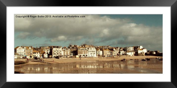 St Ives Panorama Framed Mounted Print by Roger Butler