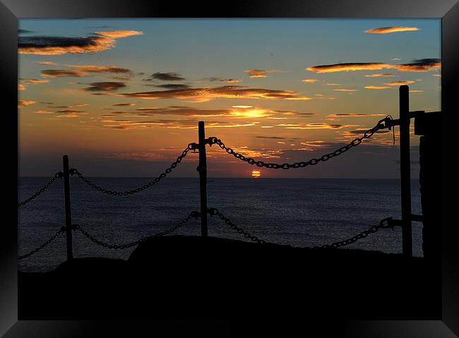 Blackpool sunset Framed Print by Chris Barker