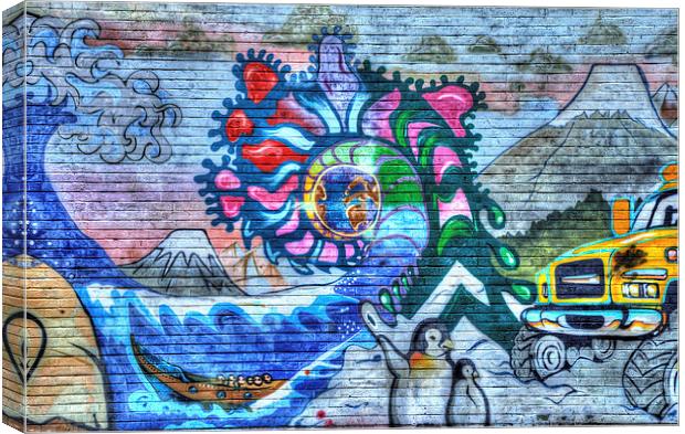 Vibrant Graffiti in Urban Setting Canvas Print by Digitalshot Photography