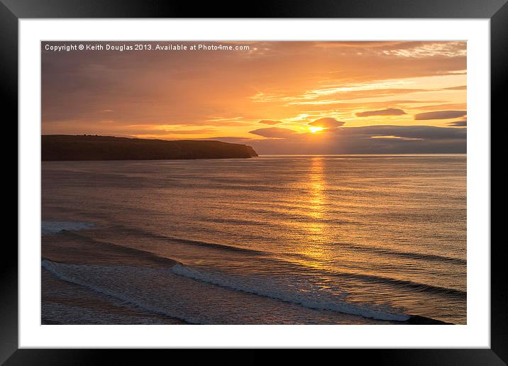 Sunset at Whitby Framed Mounted Print by Keith Douglas