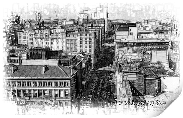 Up on the Rooftops of Glasgow Print by Fiona Messenger