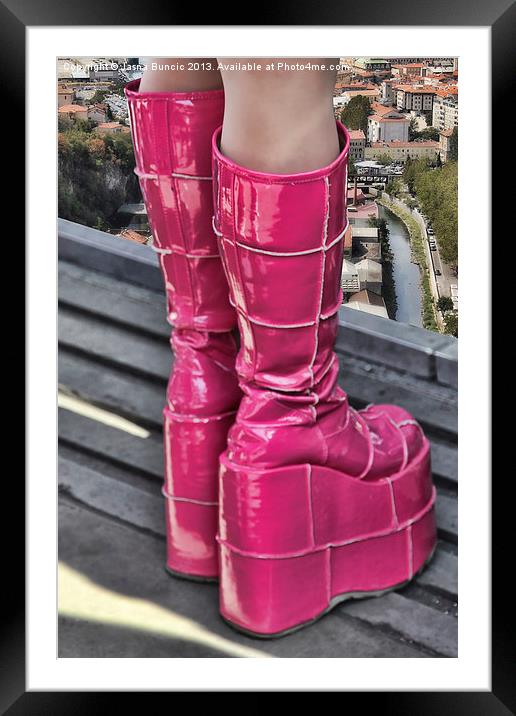 Pink Boots Framed Mounted Print by Jasna Buncic