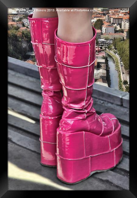 Pink Boots Framed Print by Jasna Buncic