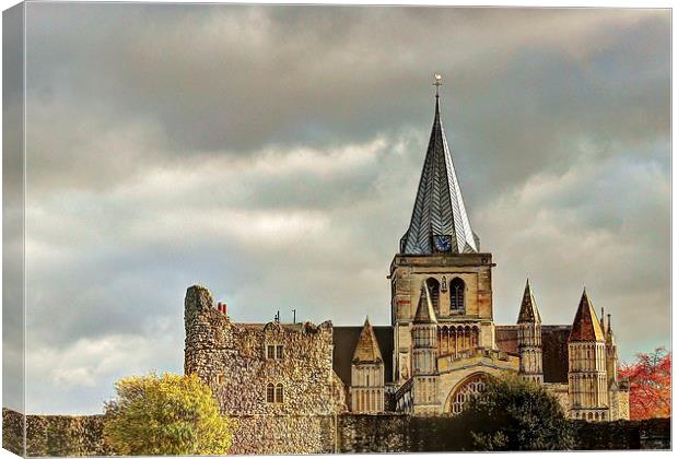 Rochester Cathedral, Afternoon Sun Canvas Print by Robert Cane