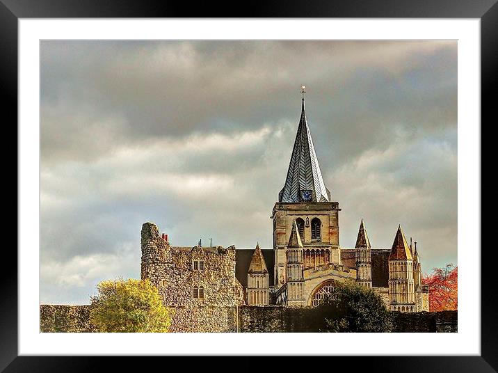 Rochester Cathedral, Afternoon Sun Framed Mounted Print by Robert Cane