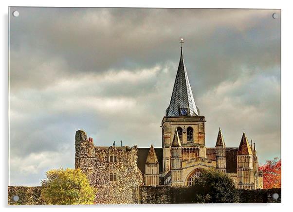 Rochester Cathedral, Afternoon Sun Acrylic by Robert Cane