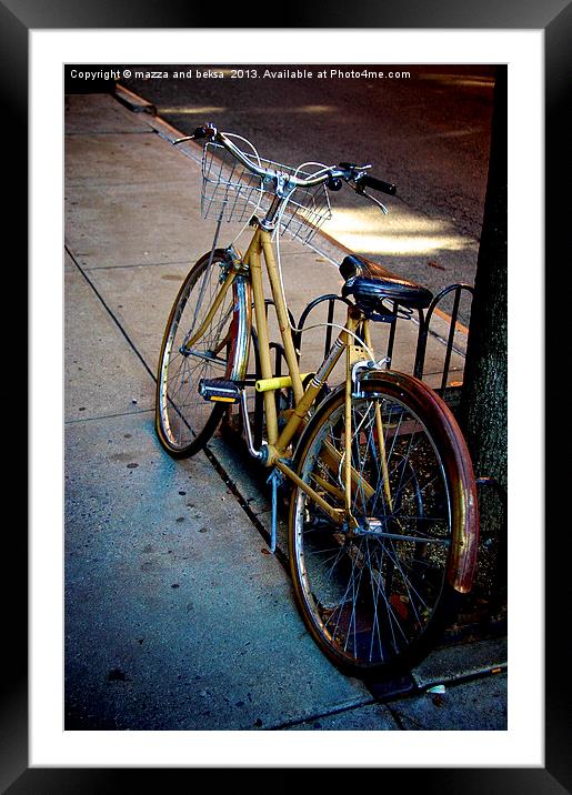 Old french bike takes a rest. Framed Mounted Print by mazza and beksa beksa