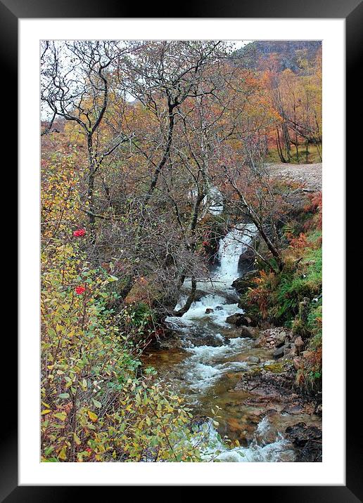 Waterfall in Scotland Framed Mounted Print by Claire Colston