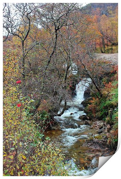 Waterfall in Scotland Print by Claire Colston